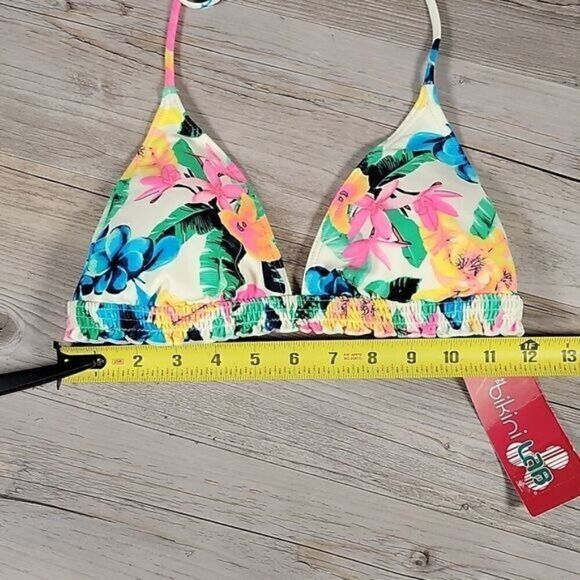 Bikini Lab Juniors' Back to Tropicali Banded Triangle Top Sz M - Picture 5 of 9
